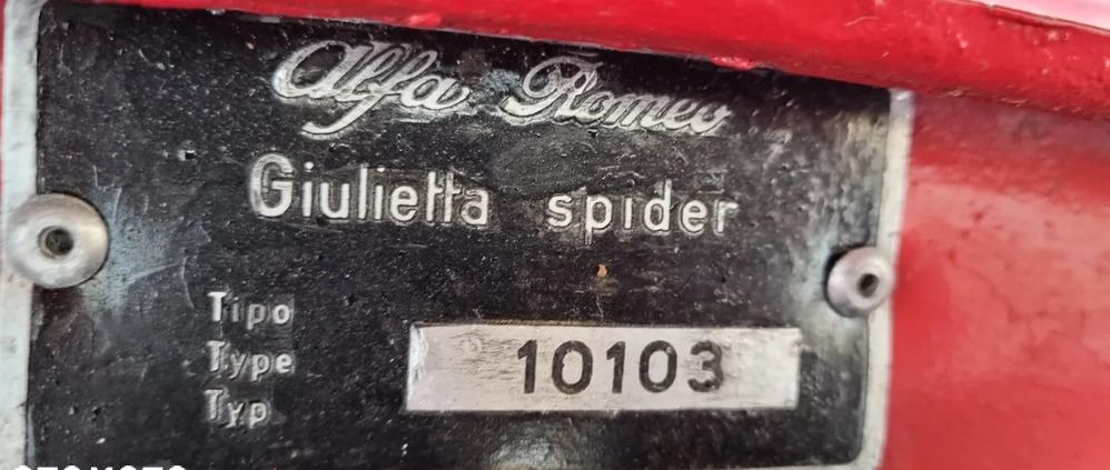 Alfa Romeo Giulietta cena 129900 przebieg: 1, rok produkcji 1962 z Kleszczele małe 704